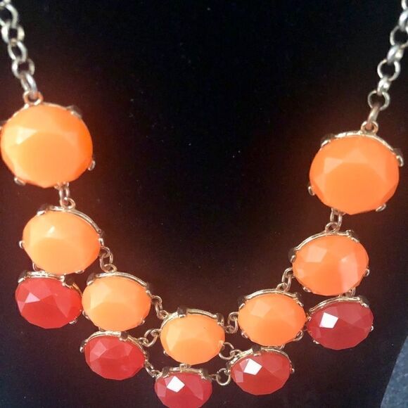J. Crew orange double strand jewel necklace. - Picture 3 of 3